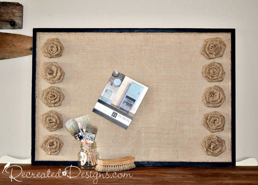 What to do with a Salvaged Cork Board and a Little Burlap - Recreated ...