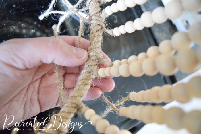 attaching beads with hot glue